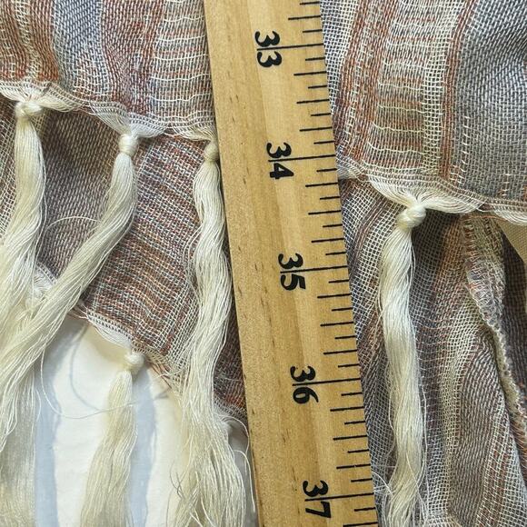 Soft Surroundings kimono cardigan poncho neutral color fringe on bottom size S/M - Picture 10 of 10